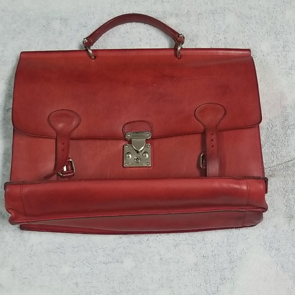 VINTAGE Dooney & Bourke red leather briefcase